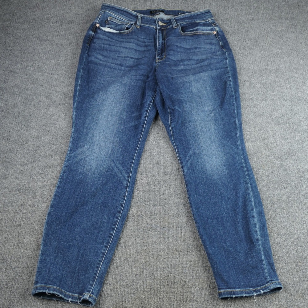 Judy Blue Jeans Women 16 34x29 Boyfriend Fit Medium Wash Stretch Denim High Rise
